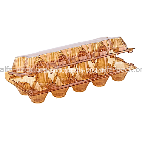 Пластикова упаковка для яєць 10 шт (коричнева) ПЕТ (артикул: 010700029) купити в розділі «Пластикова харчова одноразова упаковка».